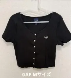 GAP ブラック 半袖ショート丈カーディガン Mサイズ