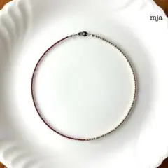 New✧˖° レッドコーラル×シルバー　バイカラーネックレス