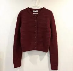 ZARA ニット　カーディガン　バーガンディ
