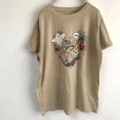シーイン ハロウィン ハート柄 クルーネック 半袖 Tシャツ M 茶 イベントのサムネイル