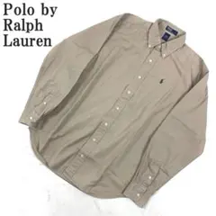 ポロバイラルフローレン 長袖シャツ ベージュ コットン100％ L C5595