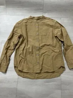 無印良品 スタンドカラーシャツ ベージュ S