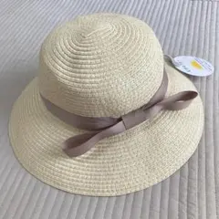新品　リボン　麦わら帽子