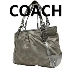 A4対応 COACH トートバッグ シグネチャー キャンバス シルバー A93
