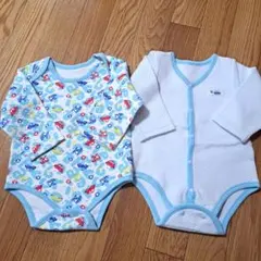 【匿名配送】キルト厚地 長袖ロンパース ボディスーツ 70cm