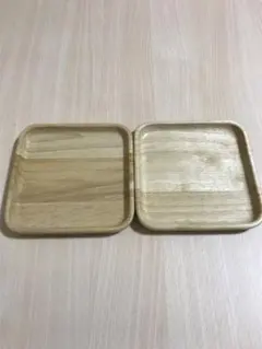Bonheur 木製　四角い木のお皿　2枚セット