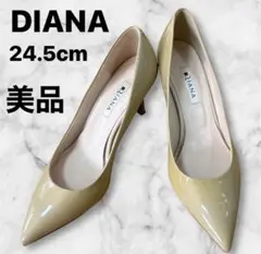 極美品 DIANA スクエア ローファー 22cm ダイアナ ベージュ 小さめ 