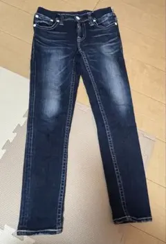 ロデオクラウンズ　スキニー　細見え効果◎ウエストゴム　ブルー　S