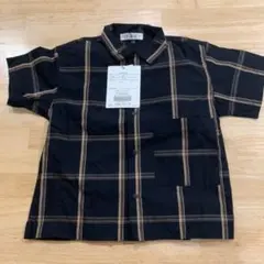 【新品未使用タグ付き】半袖オープンシャツ　チェック　薄手　男の子