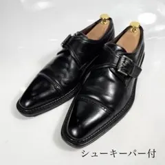 【美品】a.testoni アテストーニ　モンクストラップ（7）革靴　レザー黒のサムネイル
