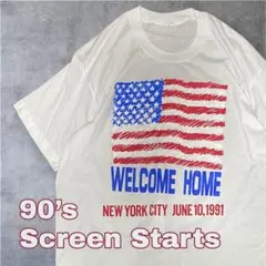 screen stars 80s 90s 星条旗 Tシャツ XL 白 シングルのサムネイル