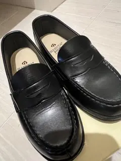 ハルタ ブラックローファー 子供用 合成皮革 20cm