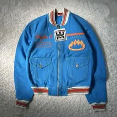 ANTI アンチ 刺繍入り ブルゾン ジャケット 青 ストリート