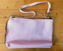 ハンドメイド本革シュリンクオープンジッパー ポシェット ピンク