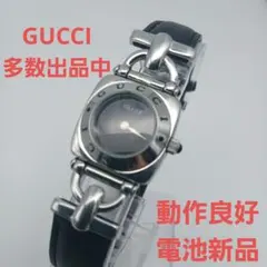 グッチ 6300L ホースビット レディース 腕時計 ブラック シルバー 箱