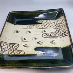 加藤景陶　角皿 織つばめ　正角大皿　陶芸 飾り皿 和食器 2枚セットのサムネイル
