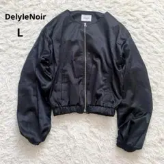 デイライルノアール　ジップアップジャケット　ブルゾン　黒　ブラック　L相当
