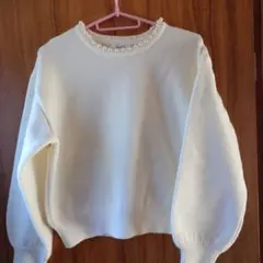 Te chichi パール付きニットトップス