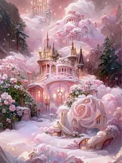 《新品未使用品》大判 ダイヤモンドアート ピンク スクエア