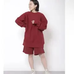 Ungrid (アングリッド) ハーフパンツ　スウェットパンツ　ボルドー