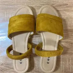 coen サンダル マスタード バックストラップ　スエード