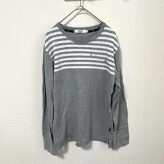 パーソンズスポーツ 犬 刺繍 ボーダー 長袖 Tシャツ ユニセックス