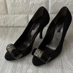 美品✨セブントゥエルブサーティー ビジュー付き リボン ハイヒール 23cm程度