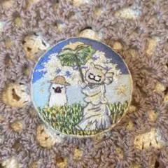 刺繍ブローチ 絵画 猫 小鳥 モネ ゴッホ ミュシャ - メルカリ