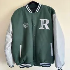 緑色のスタジャン REMEMBER?刺繍付き