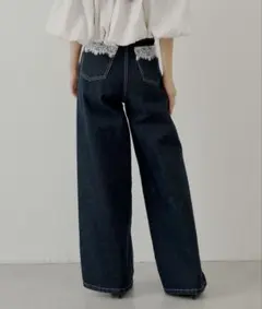 Chico ポケットレースワイドデニム