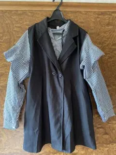 【‼︎最終値下げ‼︎】ギンガムチェックシャツ×ジレ 2点セット