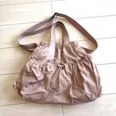 GU ギャザーポケットバッグ　ピンク