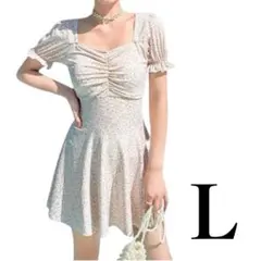 ワンピース水着 レディース 花柄 オールインワン 海水浴　旅行　速乾性　L