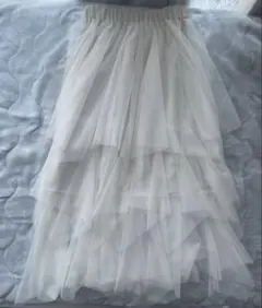 mysty woman アイボリー チュール ロングスカート F