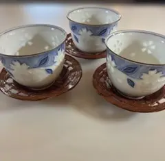 湯呑み茶碗 茶托付き3点