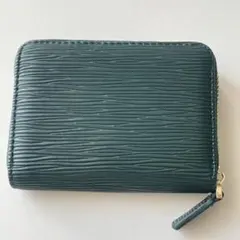 年末セール　コインケース付きカードケース　財布　コンパクト　ダークグリーン