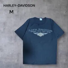 【両面プリント】ハーレーダビッドソン Tシャツ Hanes BEEFY 黒 M