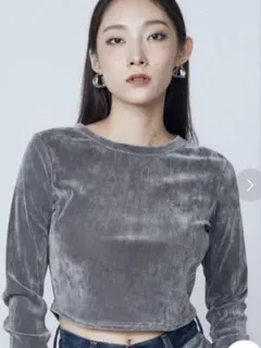 EMODA（エモダ） シアーベロアプレートトップス （グレー