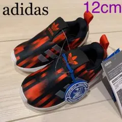 新品✨12cm アディダス　ベビー　スリッポン  スニーカー　ZXFLUX 黒赤