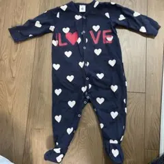 ユ*カ様 PETIT BATEAU ハート柄ロンパース 12m