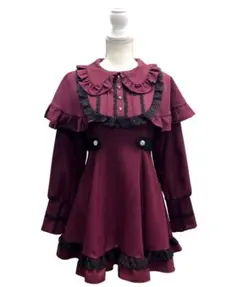 DearMyLove ケープヨーク十字架ワンピース 3L ボルドー×ブラックのサムネイル