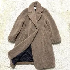 極美品　ZARA テディベアコート ボア ロングコート　ベージュ　テーラード
