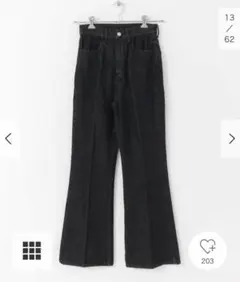 SENSE OF PLACE センタープレスフレアデニム ブラック