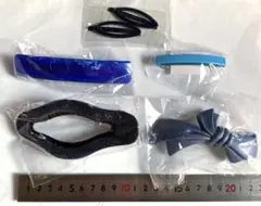 ヘアアクセサリー　ブルー系　5個セット