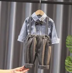 80 ブルー チェック フォーマル 男の子 子供服 ベビー入園式