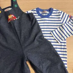 miki house オーバーオール ロンパース 長袖Tシャツセット 70-80のサムネイル