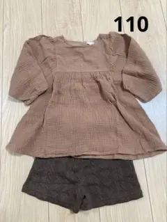petit main 秋服　トップスとショートパンツセット 110