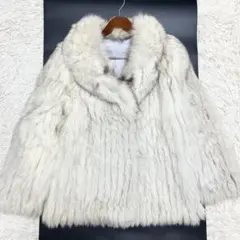 美品✨サガフォックス ブルーフォックスファーコート 毛皮 銀サガ 着丈69 M