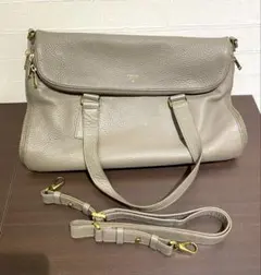 y2k FOSSIL フォッシル ハンドバッグ オールレザー ベルト ブラウン 
