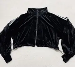 レディース ベロアパーカー サイドラインパーカー Mサイズ